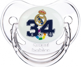 Real Madrid : Campeones 34 Liga design-4 : Transparent classique Tétine embout physiologique