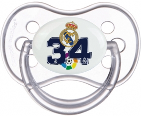 Real Madrid : Campeones 34 Liga design-4 : Transparente classique Tétine embout anatomique