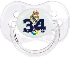 Real Madrid : Campeones 34 Liga design-4 : Transparent classique Tétine embout cerise