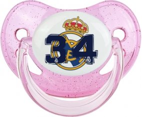 Real Madrid : Campeones 34 Liga design-5 : Rose à paillette Tétine embout physiologique