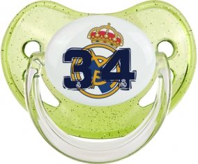 Real Madrid : Campeones 34 Liga design-5 : Vert à paillette Tétine embout physiologique