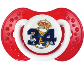 Real Madrid : Campeones 34 Liga design-5 : Blanc-rouge classique Tétine embout Lovi Dynamic