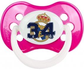 Real Madrid : Campeones 34 Liga design-5 : Rose foncé classique Tétine embout anatomique