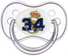 Real Madrid : Campeones 34 Liga design-5 : Transparente classique Tétine embout anatomique