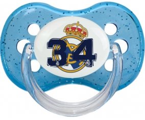 Real Madrid : Campeones 34 Liga design-5 : Bleu à paillette Tétine embout cerise