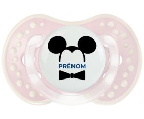 Disney Mickey Oreilles noires Nœud papillon noir avec prénom : Retro-rose-tendre classique Tétine embout Lovi Dynamic