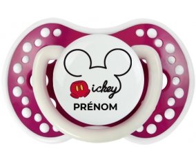 Disney Mickey short avec prénom : Fuchsia phosphorescente Tétine embout Lovi Dynamic