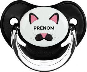 Chatte rose avec prénom : Noir classique Tétine embout physiologique