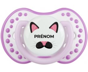 Chatte rose avec prénom : Blanc-mauve classique Tétine embout Lovi Dynamic