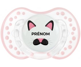 Chatte rose avec prénom : Retro-blanc-rose-tendre classique Tétine embout Lovi Dynamic