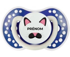 Chatte rose avec prénom : Bleu-marine phosphorescente Tétine embout Lovi Dynamic