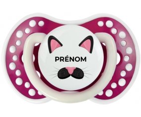 Chatte rose avec prénom : Fuchsia phosphorescente Tétine embout Lovi Dynamic