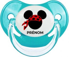 Disney Mickey foulard pirate rouge pois noirs avec prénom : Bleue classique Tétine embout physiologique