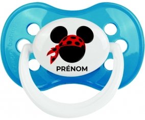Disney Mickey foulard pirate rouge pois noirs avec prénom : Cyan classique Tétine embout anatomique