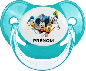 Disney Mickey donald pluto et bingo design 1 avec prénom : Bleue classique Tétine embout physiologique