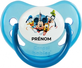 Disney Mickey donald pluto et bingo design 1 avec prénom : Bleue phosphorescente Tétine embout physiologique