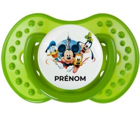Disney Mickey donald pluto et bingo design 1 avec prénom : Vert classique Tétine embout Lovi Dynamic