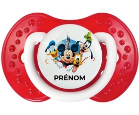 Disney Mickey donald pluto et bingo design 1 avec prénom : Blanc-rouge classique Tétine embout Lovi Dynamic