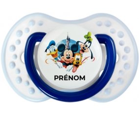 Disney Mickey donald pluto et bingo design 1 avec prénom : Marine-blanc-bleu classique Tétine embout Lovi Dynamic