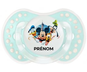 Disney Mickey donald pluto et bingo design 1 avec prénom : Retro-turquoise-lagon classique Tétine embout Lovi Dynamic