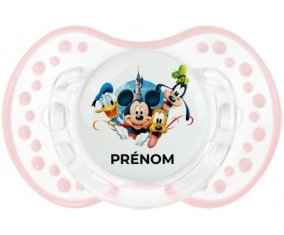 Disney Mickey donald pluto et bingo design 1 avec prénom : Retro-blanc-rose-tendre classique Tétine embout Lovi Dynamic