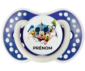 Disney Mickey donald pluto et bingo design 1 avec prénom : Bleu-marine phosphorescente Tétine embout Lovi Dynamic