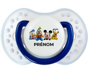 Disney Mickey donald pluto et bingo design 2 avec prénom : Marine-blanc-bleu classique Tétine embout Lovi Dynamic