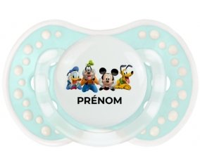 Disney Mickey donald pluto et bingo design 2 avec prénom : Retro-turquoise-lagon classique Tétine embout Lovi Dynamic