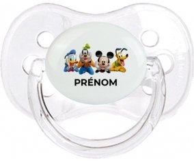 Disney Mickey donald pluto et bingo design 2 avec prénom : Transparent classique Tétine embout cerise