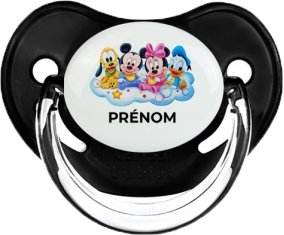 Disney Mickey donald pluto et bingo design 3 avec prénom : Noir classique Tétine embout physiologique