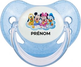 Disney Mickey donald pluto et bingo design 3 avec prénom : Bleue à paillette Tétine embout physiologique
