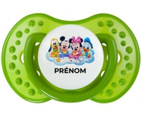 Disney Mickey donald pluto et bingo design 3 avec prénom : Vert classique Tétine embout Lovi Dynamic