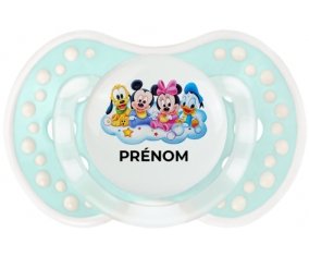 Disney Mickey donald pluto et bingo design 3 avec prénom : Retro-turquoise-lagon classique Tétine embout Lovi Dynamic