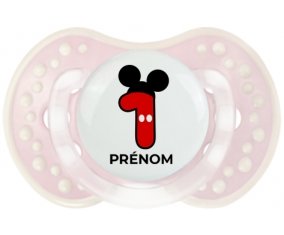 Disney Mickey Numéro 1 avec prénom : Retro-rose-tendre classique Tétine embout Lovi Dynamic