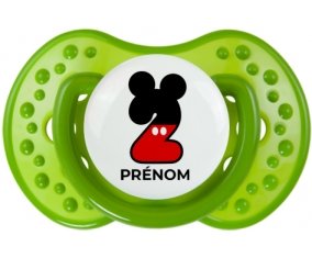 Disney Mickey Numéro 2 avec prénom : Sucette LOVI Dynamic personnalisée