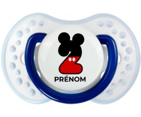 Disney Mickey Numéro 2 avec prénom : Marine-blanc-bleu classique Tétine embout Lovi Dynamic