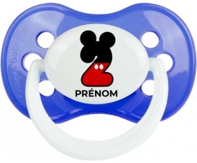 Disney Mickey Numéro 2 avec prénom : Sucette Anatomique personnalisée