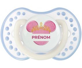 Disney Minnie rose courone doré avec prénom : Blanc-cyan classique Tétine embout Lovi Dynamic
