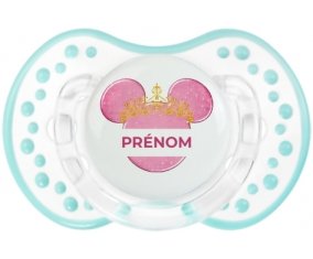 Disney Minnie rose courone doré avec prénom : Retro-blanc-lagon classique Tétine embout Lovi Dynamic