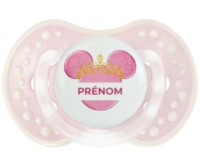 Disney Minnie rose courone doré avec prénom : Retro-rose-tendre classique Tétine embout Lovi Dynamic