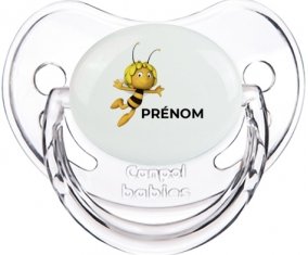 Maya l'abeille avec prénom : Transparent classique Tétine embout physiologique