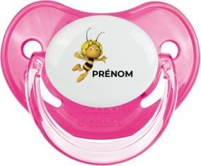 Maya l'abeille avec prénom : Rose classique Tétine embout physiologique