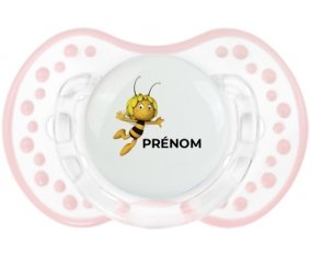 Maya l'abeille avec prénom : Retro-blanc-rose-tendre classique Tétine embout Lovi Dynamic