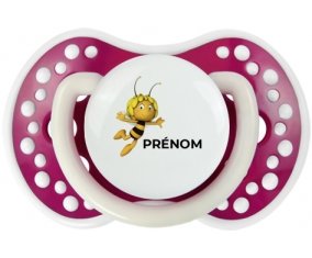 Maya l'abeille avec prénom : Fuchsia phosphorescente Tétine embout Lovi Dynamic