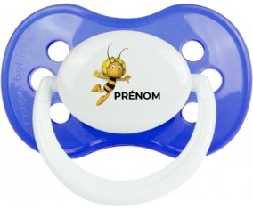 Maya l'abeille avec prénom : Bleu classique Tétine embout anatomique