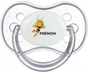 Maya l'abeille avec prénom : Transparente classique Tétine embout anatomique