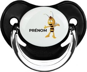 Willy l'abeille avec prénom : Noir classique Tétine embout physiologique