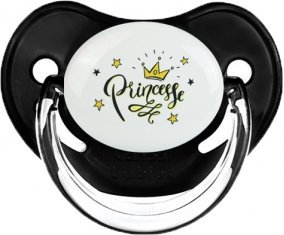 Couronne jaune étoile princesse design-1 : Noir classique Tétine embout physiologique