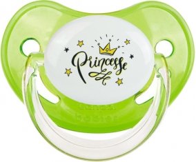 Couronne jaune étoile princesse design-1 : Vert classique Tétine embout physiologique