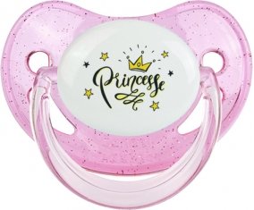 Couronne jaune étoile princesse design-1 : Rose à paillette Tétine embout physiologique